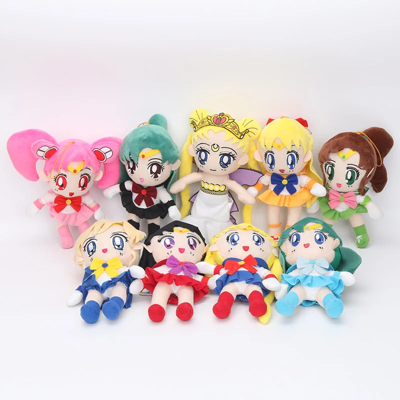 

Sailor Moon Plush Doll Queen Serenity Sailor Chinbi Venus Jupiter Mercury Uranus Pluto Mars Stuffed Plush Toy 20-22cm