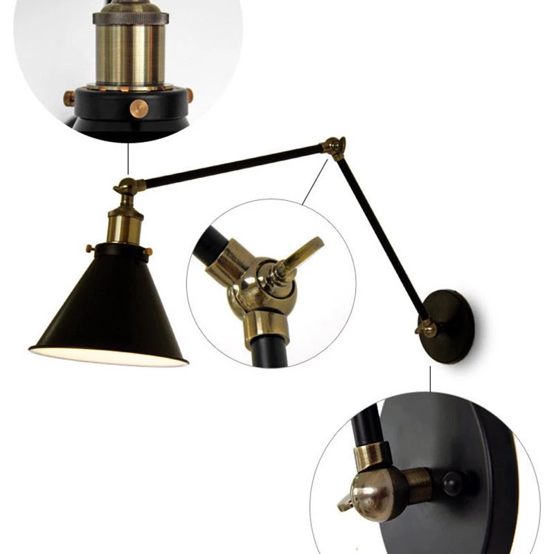 BRIGHTINWD Industrial Wind Double Wall Lamp Creative Wrought Iron Mirror Front Bed Net Cafe Bar Table Restaurant Wall Lamp BRIGHTINWD Industrial Wind Double Wall Lamp Creative Wrought Iron Mirror Front Bed Net Cafe Bar Table Restaurant Wall Lamp