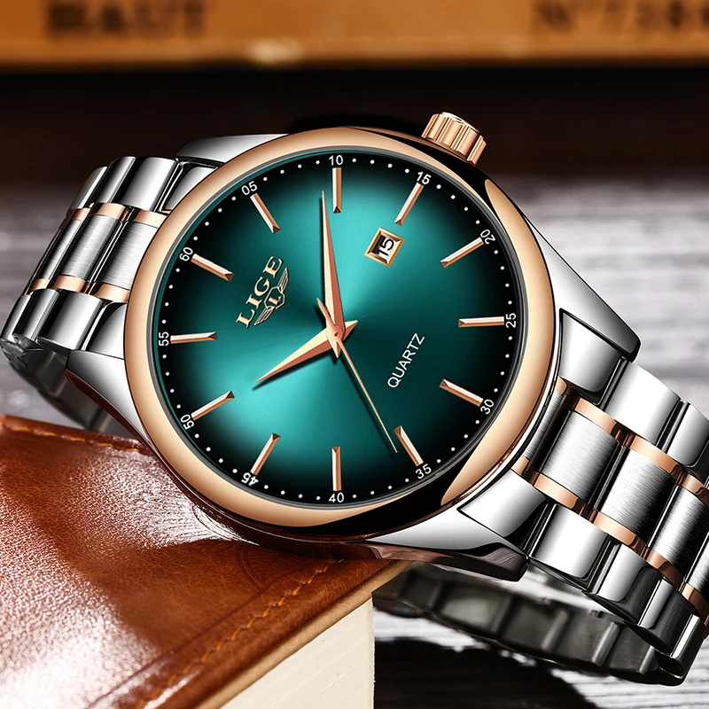 Relogio Masculino LIGE Топ Роскошные повседневные деловые спортивные мужские часы