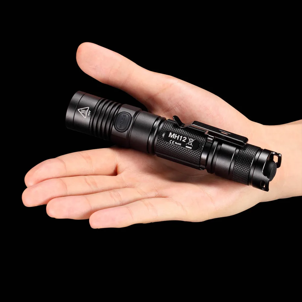 Nitecore MH12 тактический фонарь Cree XM L2 1000 Люмен USB зарядка поиск поход ручной свет|hand