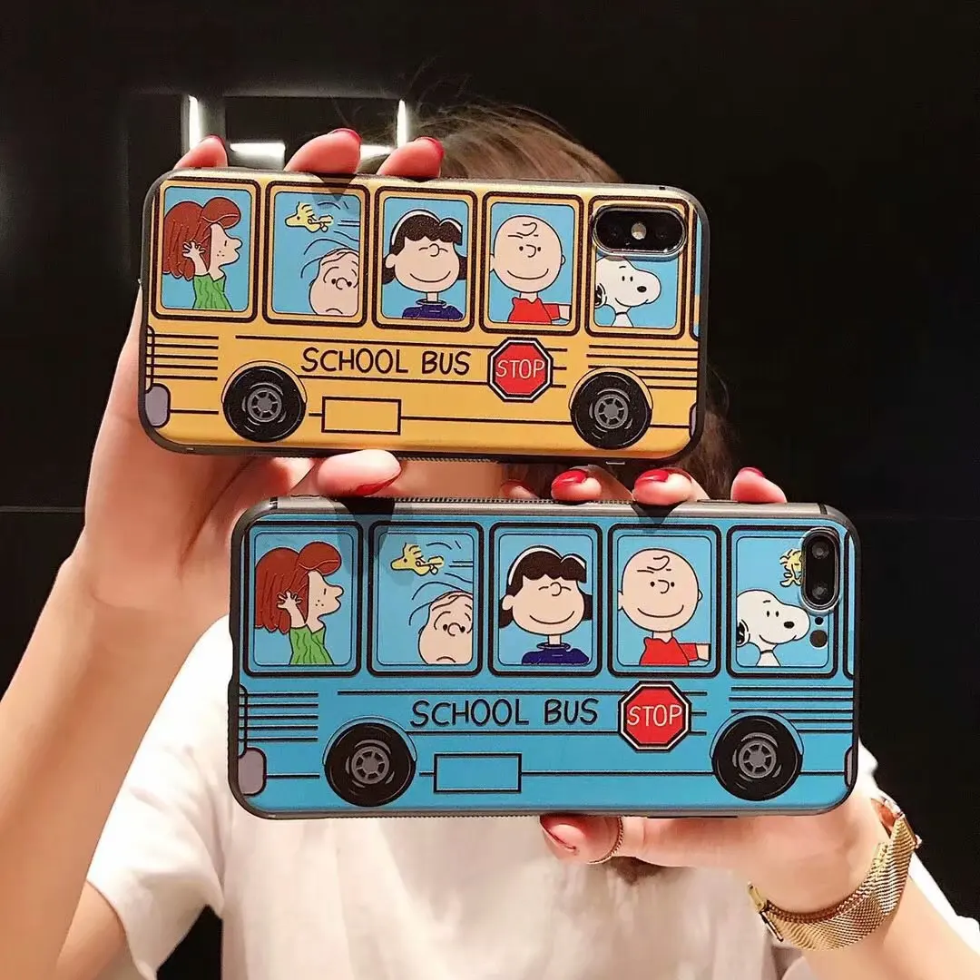

Cute Cartoon Dog Snoopys Family Phone Cases For iPhone 6 6S 7 8 Plus X XS XR MAX Luxury Silicone Back Cover Case