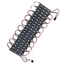 WS2811 светодиодный модуль DC12V DMX 3 светодиодный пиксель цифровой модуль SMD 5050 водонепроницаемый садовый светильник Строка белый, черный, pcb дополнительных 20 шт. JQ0