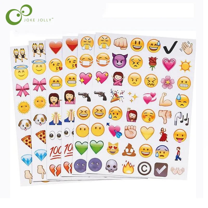 4 sheets Cute Lovely 48 Die Cut Emoji Smile Sticker For Notebook
