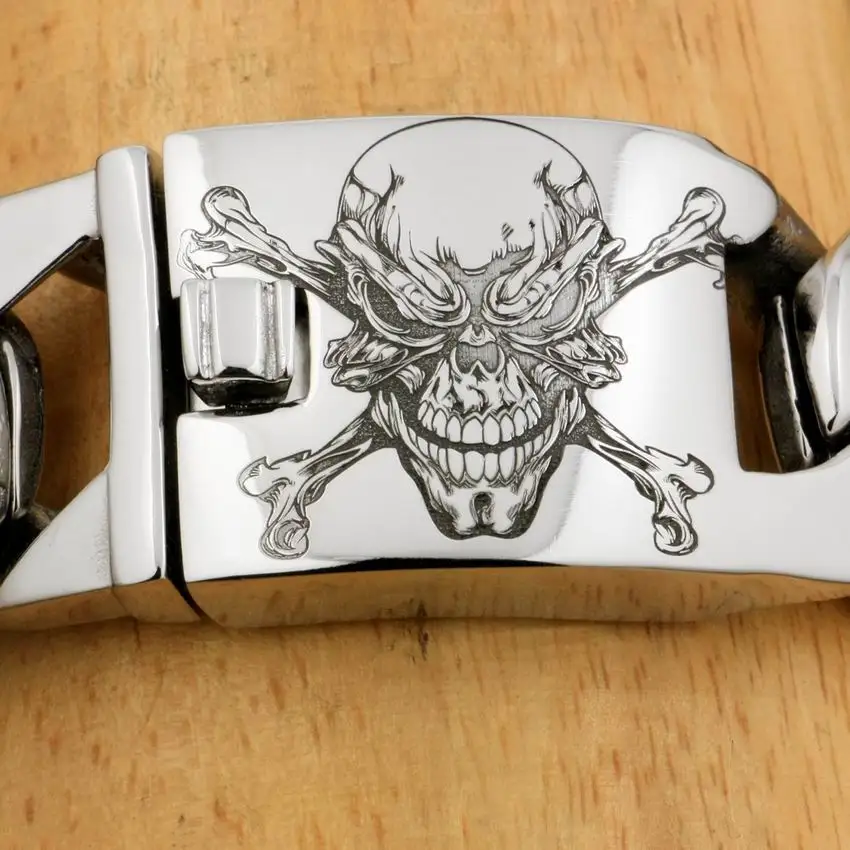 biker rock punk curb link pulseira 5d101