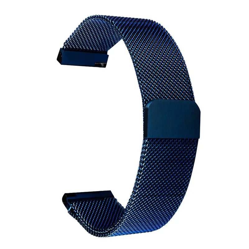 Universal Magnetic Closure Milanese Loop Strap Watch Band Stainless Steel Wrist Watchstrap 14mm16mm 18mm 20mm 22mm 24mm Bracelet - Цвет ремешка: Синий
