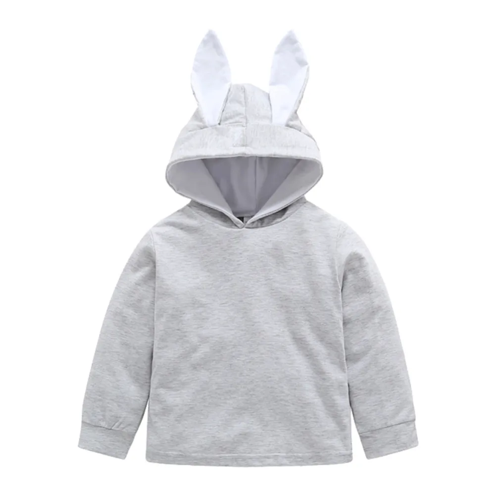 Rabbit Ears Child Outwear Autumn Warm Kids Hoodies Children Baby Pullovers Top Cotton Long