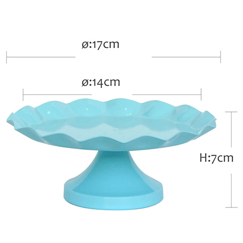  New Sweetgo Blue Snack Tray Cake Stand Cupcake Plate Tools Waterproof Paint Candy Bar Decoration Fo