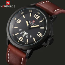 NAVIFORCE De Luxe Top Marque En Cuir Mens Sport Montres Mode Casual Montres À Quartz Hommes Montre-Bracelet Militaire Mâle Relogio Horloge