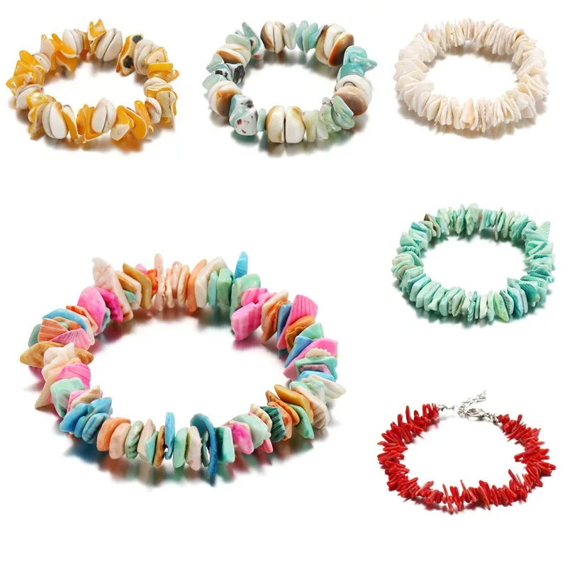 

Rainbow Bracelet For Women Multicolor Shell Bracelet Anniversary Bead Beach Accessories Adjustable 2019liujun Brand Jewelry