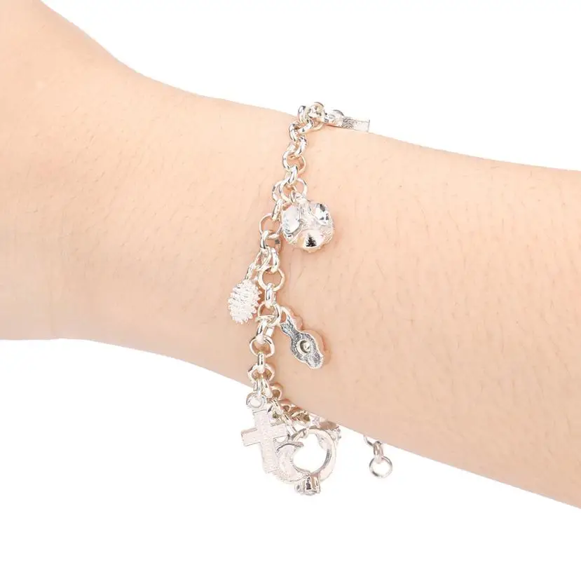 Buy Cute nice bracelet with pendant Silver Plated
