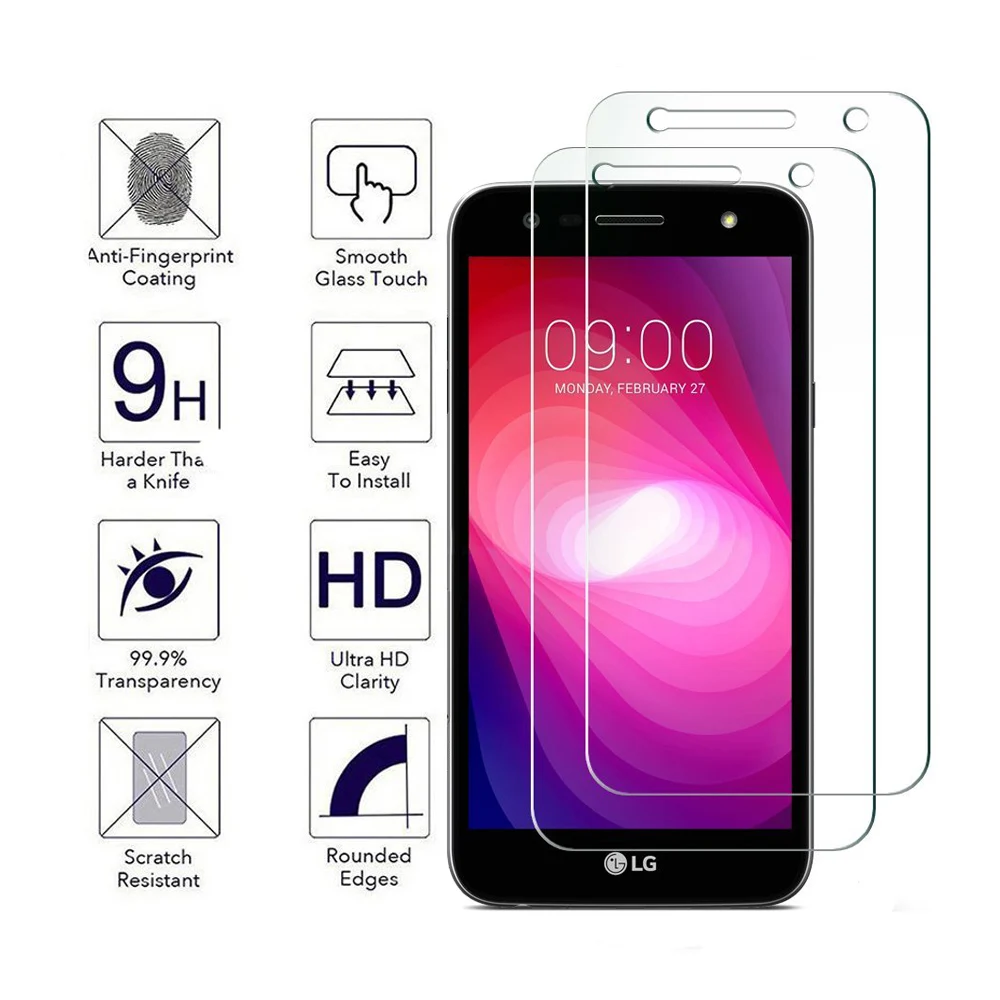 

0.3mm 2.5D 9H Clear Premium Tempered Glass Screen Protector Film For LG X Power2 K10 Power X500 5inch Screen Film Anti-Scratch