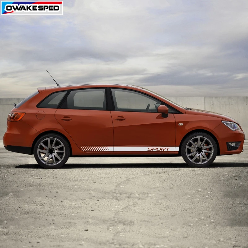 Стикер в полоску для автомобильной двери боковой юбки Seat Ibiza FR TGI ST Cupra