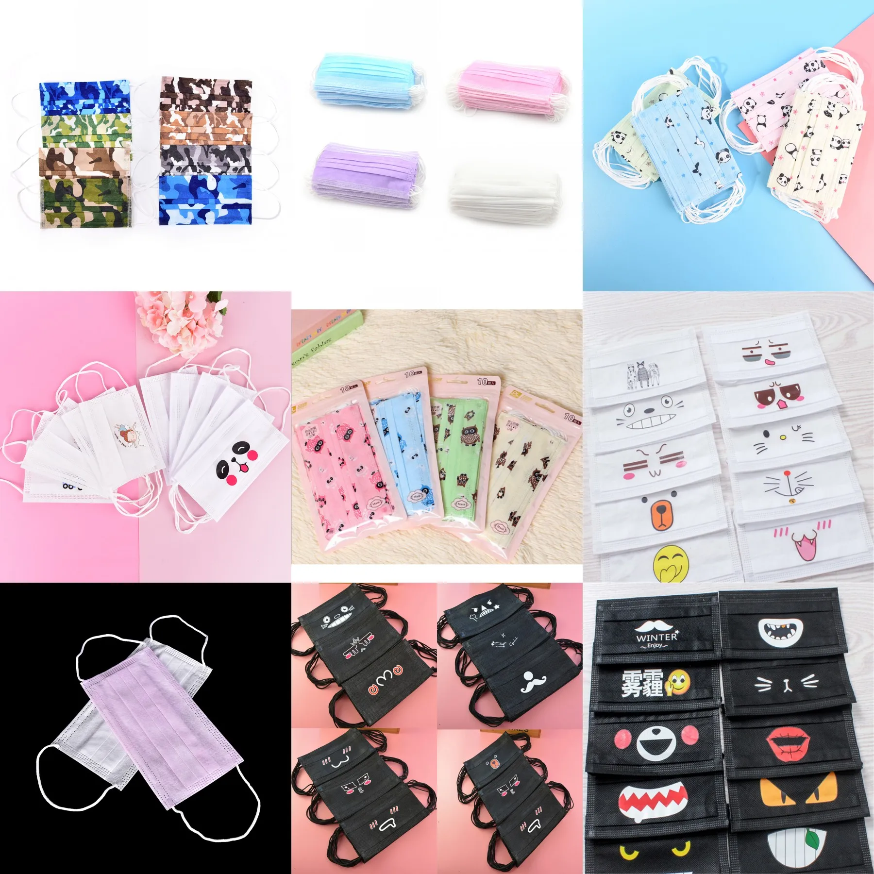 

1/5/10/50Pcs Disposable 3 Layers Dustproof Facial Protective Cover Masks Anti-Dust Surgical Medical Salon Earloop Mouth Masks