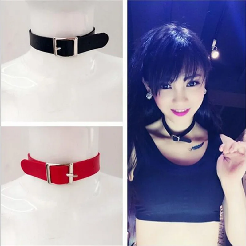 

1PC Fashion Women Maxi Necklace Statement Necklace Collars Gothic Punk Style Goth Cross Choker Leather Chain Necklace Adjustable