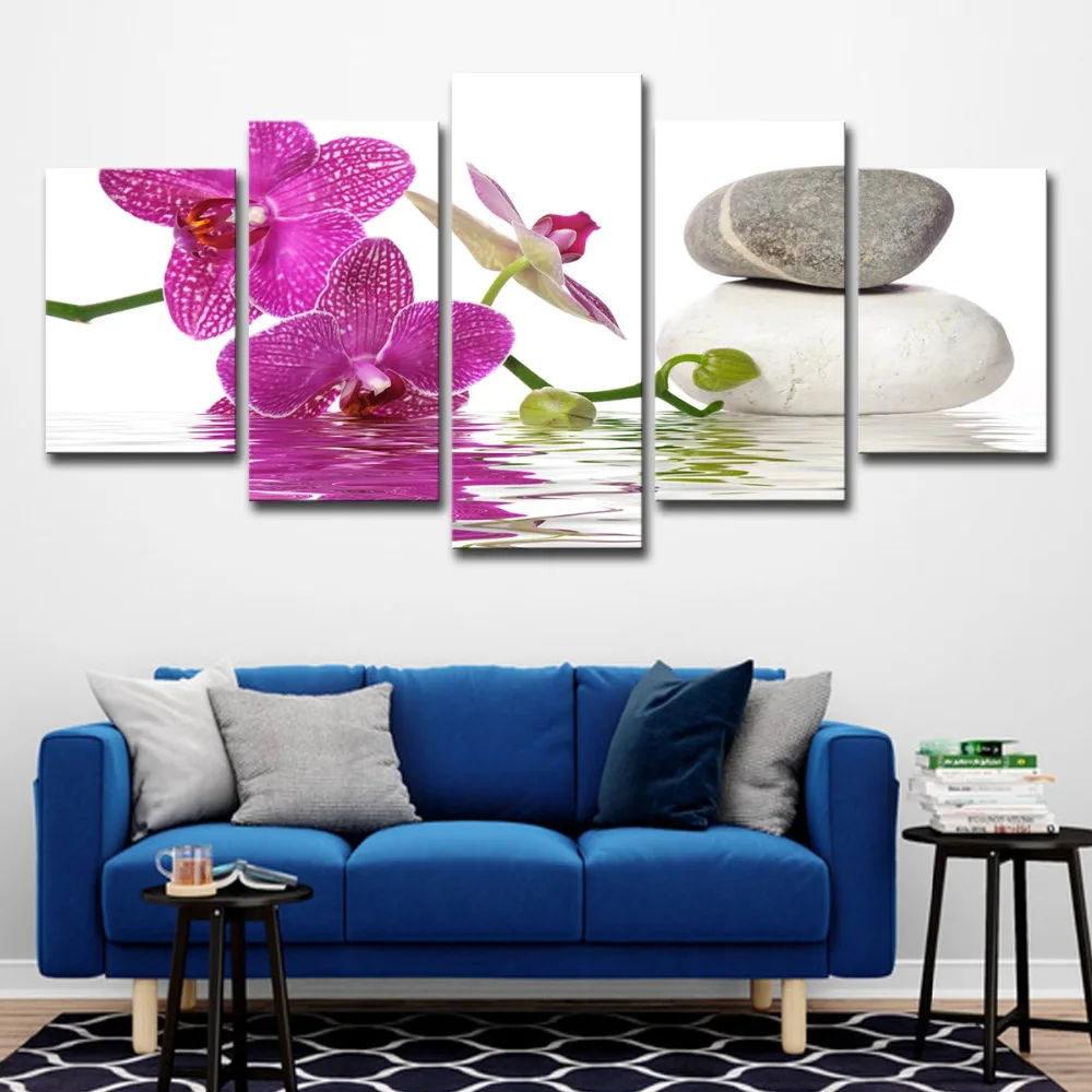 5P2319-HD Printed Purple butterfly orchid flower Painting Canvas Print room decor print poster picture canvas Free shipping (14) 