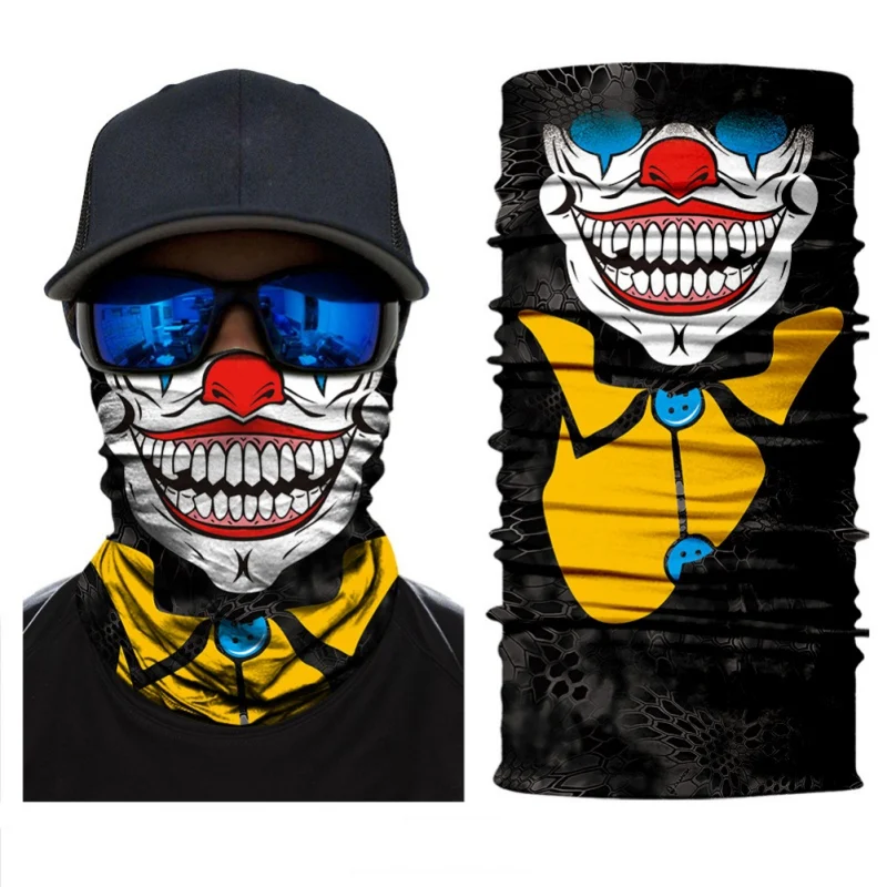 Езда Лицо Капюшон ветрозащитный Бесшовные платок 3D печати клоун Скелет змеиным узором дышащие маска для улицы - Цвет: A5