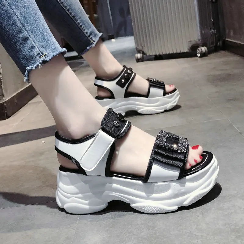 

Women Sandals 2019 Women Platform Wedge Sandals 6cm High Heels Women Shoes Summer Sneakers Sandalia Mujer