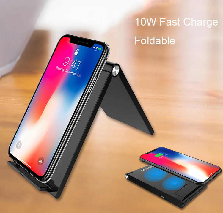 10W Folding Qi Wireless Charger For iPhone XS Max XR 8