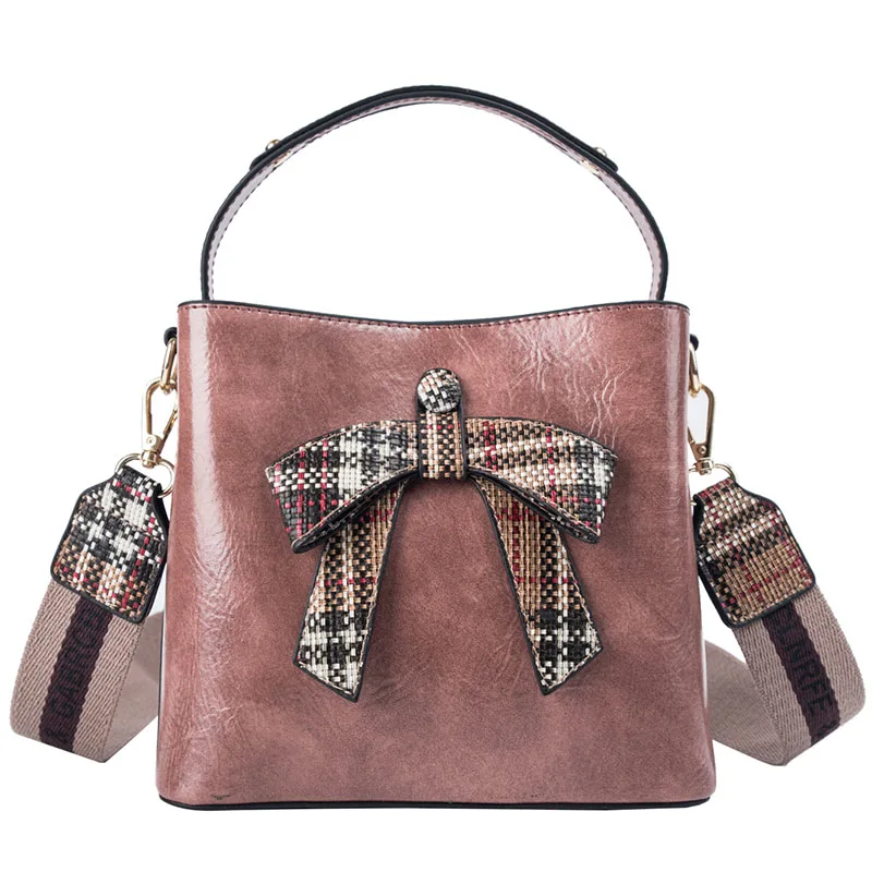 

Vintage Fashion Female Tote bag 2019 New Quality PU Leather Women's Designer Handbag Alligator Bucket bag Shoulder Messenger Bag