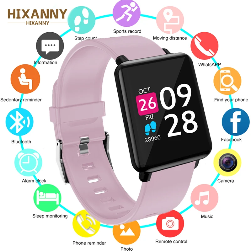 

NEW Bluetooth H8 Smart Watch Color Screen Smart Band IP67 Waterproof Heart Rate Blood Pressure Monitor For Android IOS Wristband
