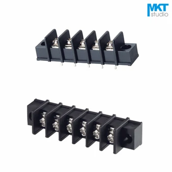 

100Pcs 7P 9.50mm Pitch A-Type Straight Pins PCB Electrical Screw Terminal Block With Screw Fixed Hole Flange