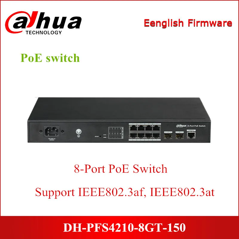 

Dahua PoE switches DH-PFS4210-8GT-150 8-Port PoE Gigabit Managed Switch Support IEEE802.3af, IEEE802.3at standard for IP System