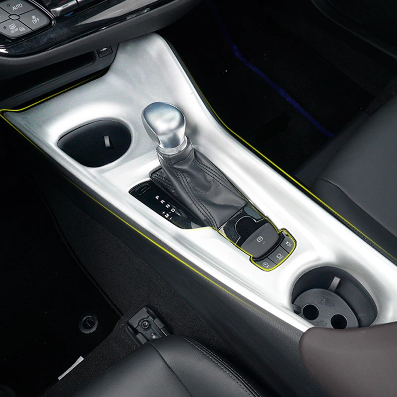 

Chrome Matte Gear Shift Frame Trim Cover For Toyota C-HR 2018 Car Water Cup Center Console Trim For Toyota C-HR 2017 2018 2019