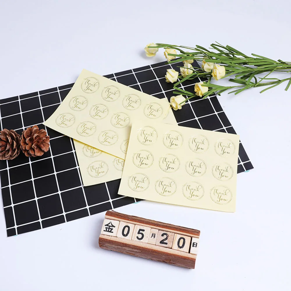 120Pcs/Lot Round Transparent Design Thank You Seal Stickers DIY Deco Gift Sticker Label Stationery Supplies