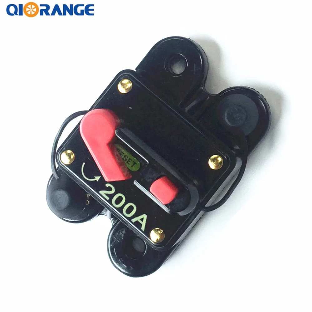 QIORANGE 200A Car Marine Boat Stereo Audio Inline Fuse Box 12V 24V DC Manual Override AMP