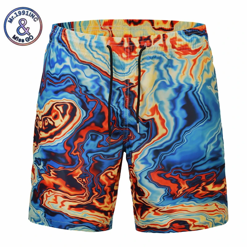 Mr.1991INC Для Мужчин's пляжные шорты Плавки Пляжные шорты с отделкой поверхности в стиле "каменная кожа принт короткие мужские шорты на лето быстросохнущая мужские бермуды