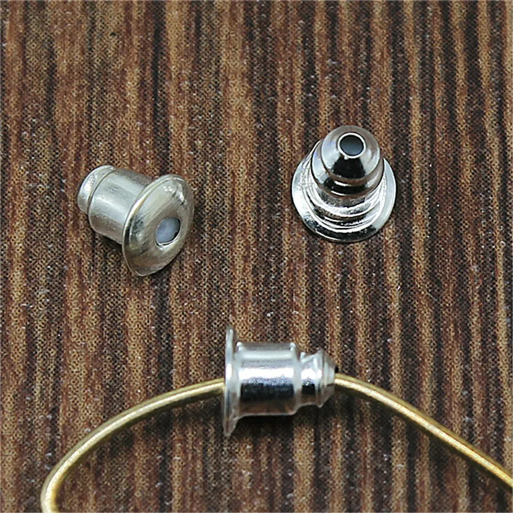 

100pcs 4 Colors 6x5mm Stud Earring Bullet Back Stoppers Ear Post Jewelry Findings & Components DIY Making Jewelry Accessories