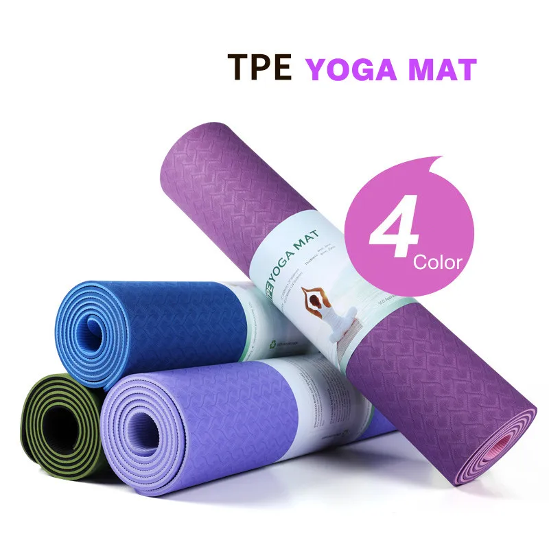 

Yoga Mat 6mm TPE Double Layers Color Non Slip Eco-friendly Exercise Mat Sports Mats Thick Pilates Fitness Dance Gym TapetePad
