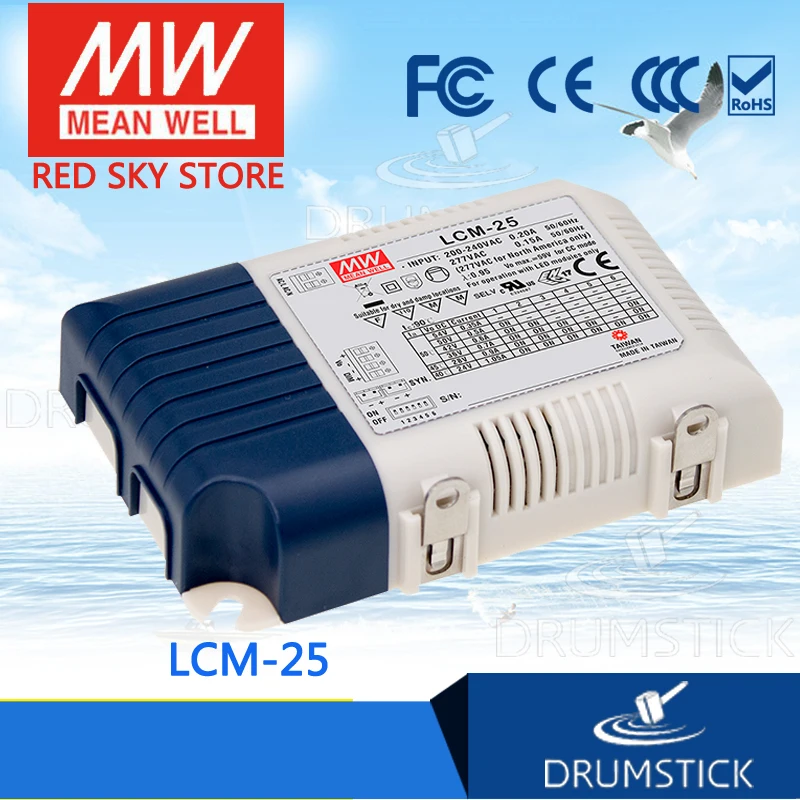

Redsky [free-delivery 5Pcs] MEAN WELL LCM-25 28V 900mA meanwell LCM-25 28V 25.2W Multiple-Stage Output Current LED Power Supply