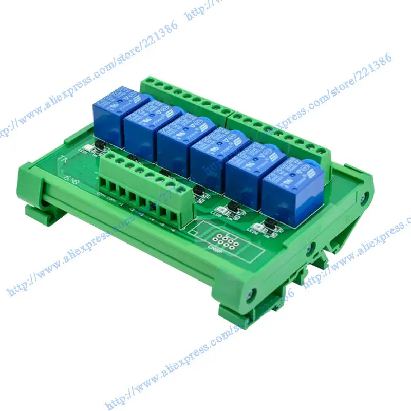 6-канальный релейная плата драйвера модуля выходной усилитель плата PLC реле SL модуль на din-рейку реле 3V 10A Силовые транзисторы NPN
