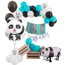 Panda Party Supplies Panda Balloons Black White Latex Balloon for Kids Birthday Party Cartoon Jungle Animal Party Decoration 