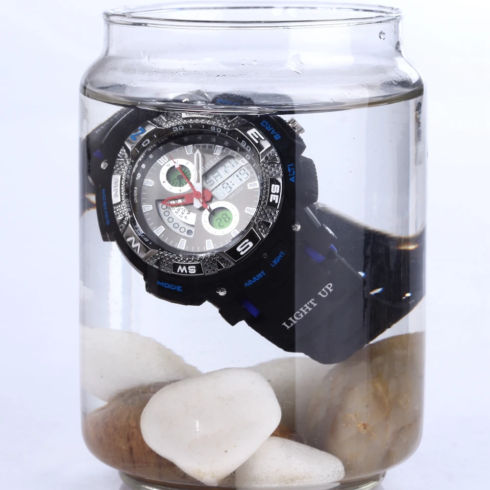OHSEN мужские спортивные часы двухъядерный кварцевые цифровые часы для мужчин будильник День Хронограф дат водонепроницаемые мужские военные наручные часы