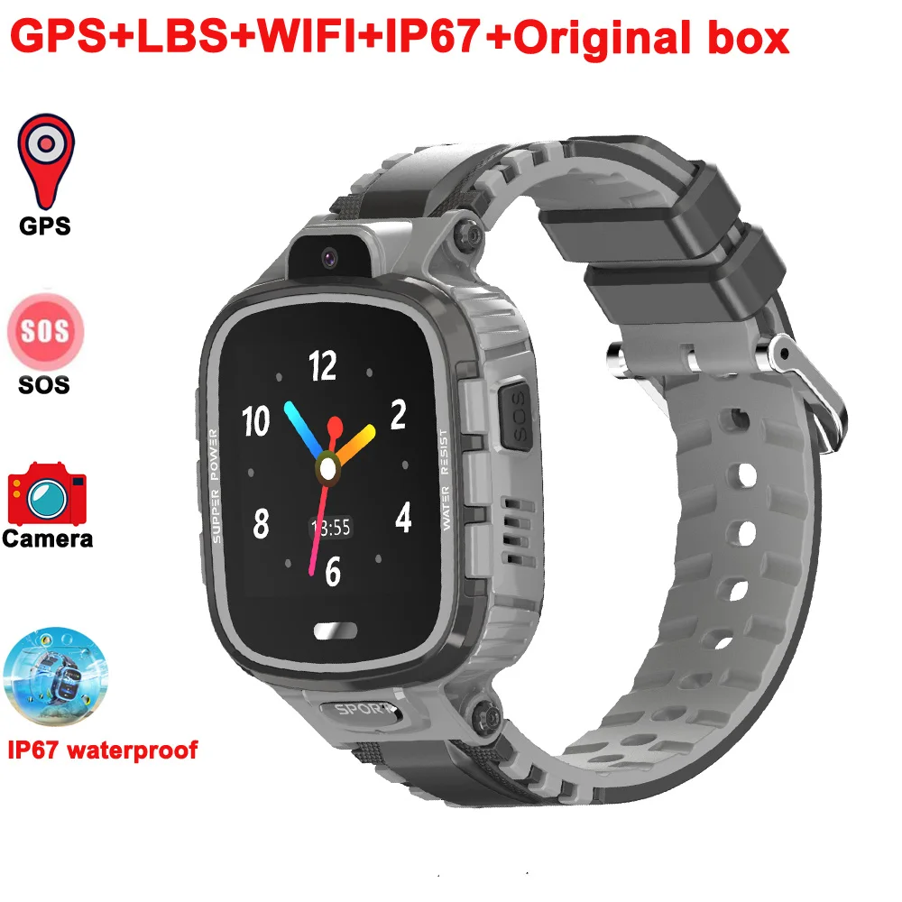 TD26 gps Детские умные часы IP67 Водонепроницаемый SOS трекер анти-потеря умные часы Детские 2G gps Wifi расположение детские часы PK Q50 Q90 - Цвет: grey
