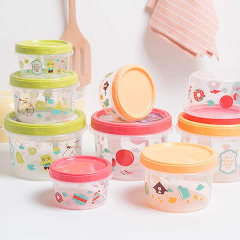 

3 pcs/set Kitchen Stackable Plastic Sealed Cans Food Storage Box Grain Cereal Tank Snacks Dry Goods Jar