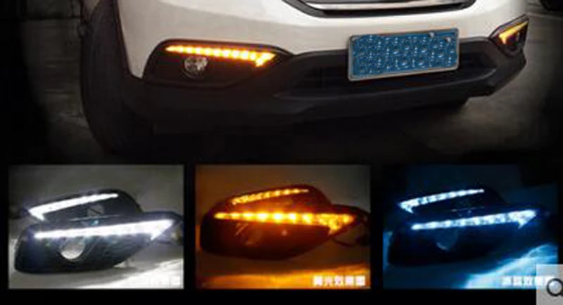 

2pcs YELLOW Signal lamp Car daylight For Hondas CR-V CRV 2012 2013 2014 LED DRL Daytime Running Lights Daylight Waterproof