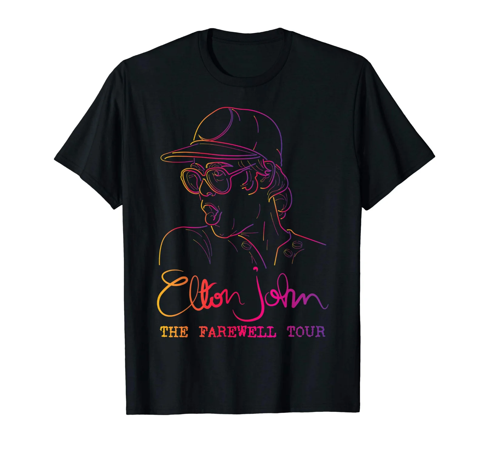 

Elton John Farewell Yellow Brick Road Concert Tour 2019 T Shirt Black S-3XL 3D T-Shirt Men Plus Size Cotton Tops Tee