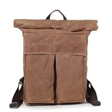 Модная Холщовая Сумка для ноутбука 15," Рюкзак масло воск холст кожа досуг дорожная сумка