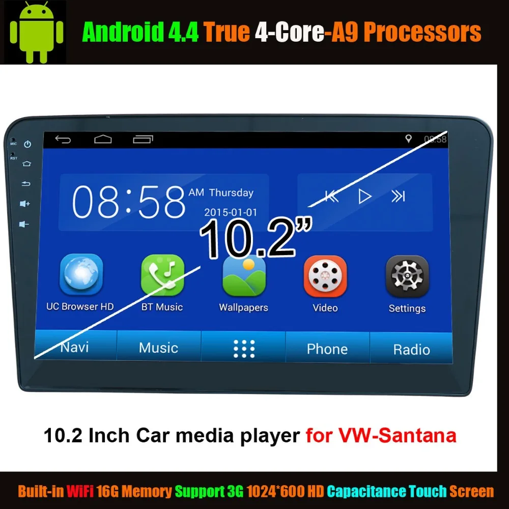 10 2 Car Media Player for Volkswagen VW Santana Android 4 4 True 4 Core WiFi