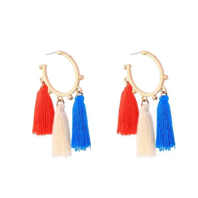 

New Chandelier Statement Tassel Hoop Earrings for Women 2017 Bohemia Jewelry