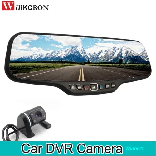 

2018 Car DVR Dash Camera 4.3" Rearview Mirror Dual Lens Full HD 1920*1080P 170 Degree 30FPS DVR Camera HD Video Recorder