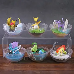 Монстры центр Ampharos Espeon Pidgeotto Chikorita Wooper Ponyta Suicune ПВХ Фигурки игрушки куклы подарки 6 шт./компл