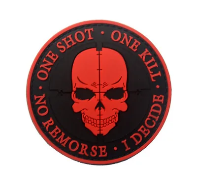 ПВХ Снайпер K9 One Shot One Kill Тактический США боевой дух Армии патч крюк аппликации Резиновые Декоративные значки тактический страйкбол патч - Цвет: 6