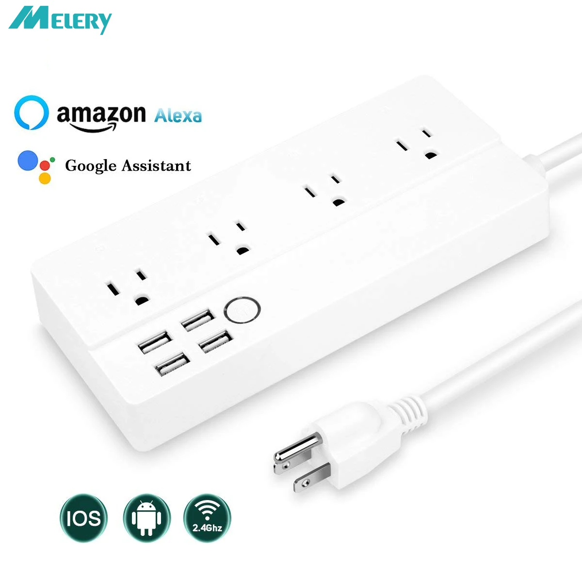 

Smart Wifi Power Strip Surge Protector Individually Outlet US Plug Socket with USB Work for Alexa Google Home/Assistant Homekit