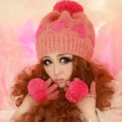 BomHCS Sweet Beanie и Перчатки ручной работы зимняя теплая вязаная шапка Рождественский подарок