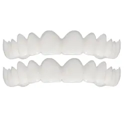 2 шт. удобные гибкие белые накладные Зубы Топ шпон Протез для мужчин и женщин стоматологические расходные материалы Ортодонтические