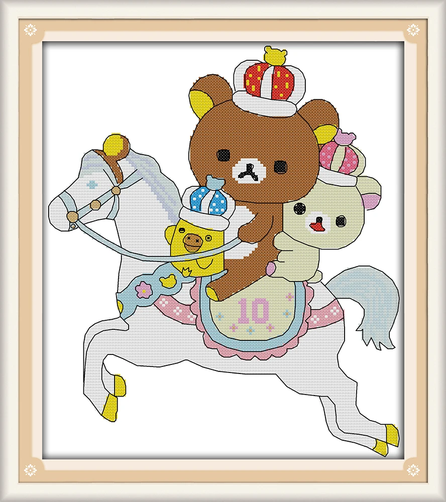 Набор для вышивки крестиком Медведи 14ct 11ct|handmade needlework|embroidery diycross stitch kits |